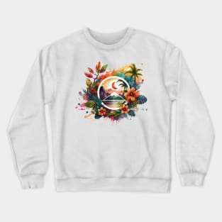 Colorful Tropical T-Shirt Designe Crewneck Sweatshirt